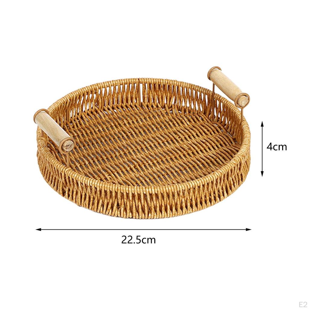 Modern Woven Wall Clock Basket Decorative Quiet Large Numerals Hanging Fruit Plate for Home Office