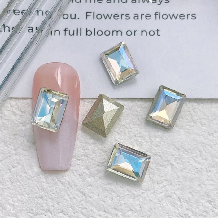 10 Pcs Square Nail Rhinestones Charms Heart Nail Charms Butterfly Nail Art Charm