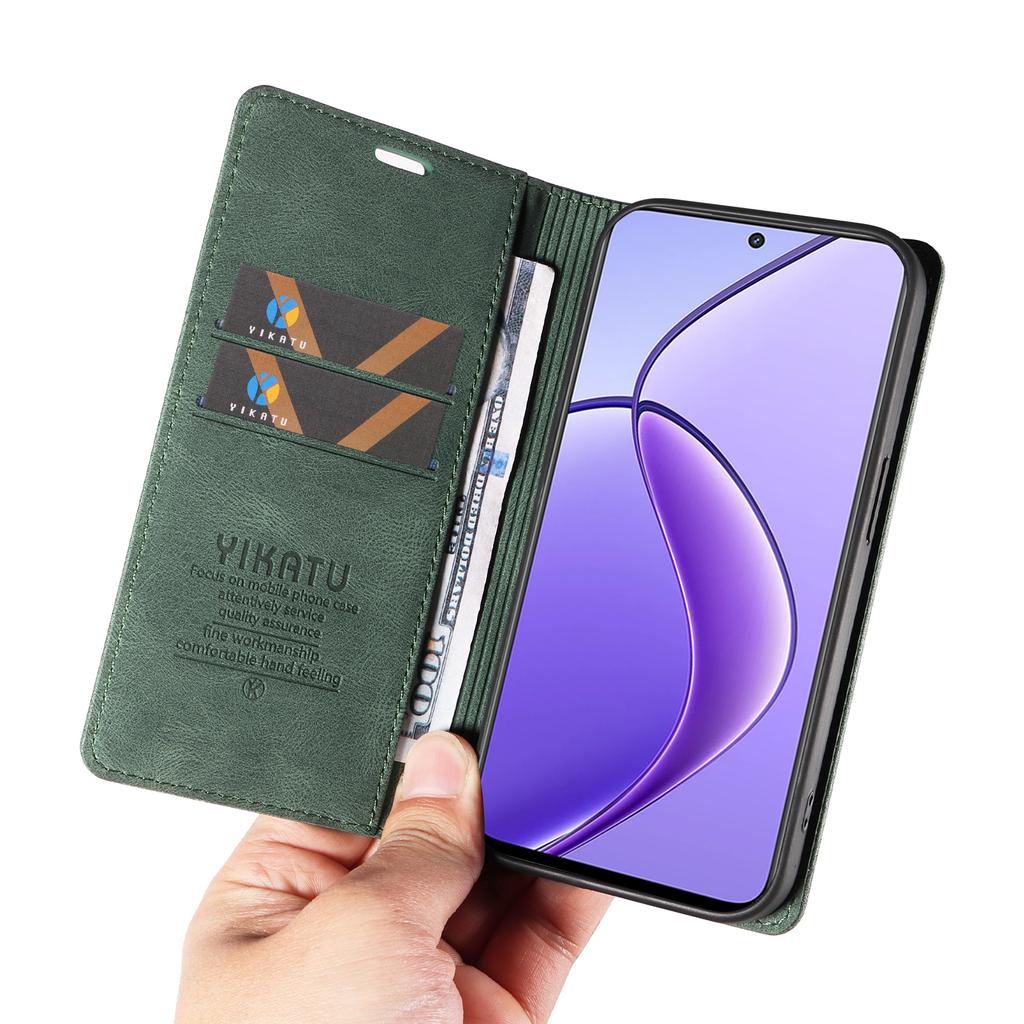 YIKATU YK-004 For Realme 12 5G Case Skin Touch Feeling PU Leather Stand Phone Cover