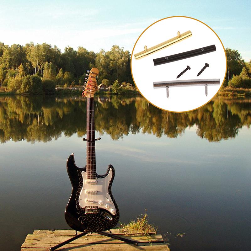 Strengholderstang med 2 skruer Metallstrengholder for elektrisk gitar Musikkinstrumenter Gitardeler Tilbehør