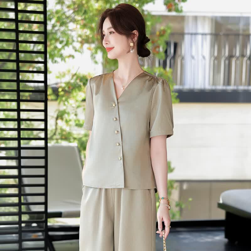 Middle-Aged Women's Summer Fashion Suit Set