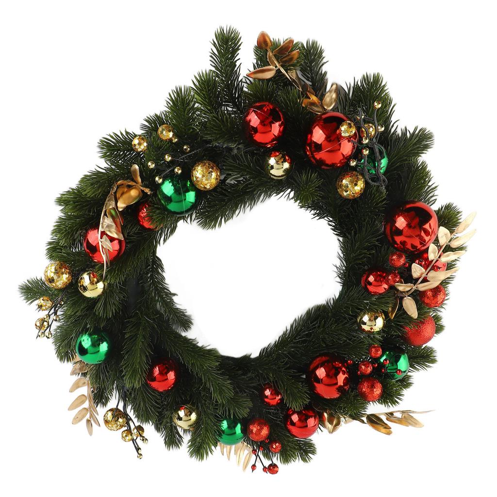 Xmas Wreath 50CM Artificial Decorative Front Door Hanging Wreath with Light for Holiday Home Decor