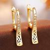 Curved Filigree Stud Earrings with Sparkling Stone Accents Elegant Vintage Style Women Jewelry