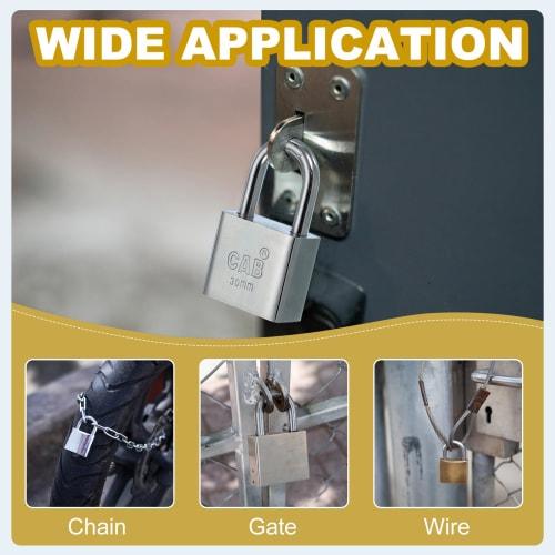 PATIKIL 1-Piece Padlock, 30 X 18 X 68mm, Stainless Steel, Rustproof, Waterproof, Compact, with 3 Keys, Anti-Theft, Secondary Lock, for Rooms, Outdoors