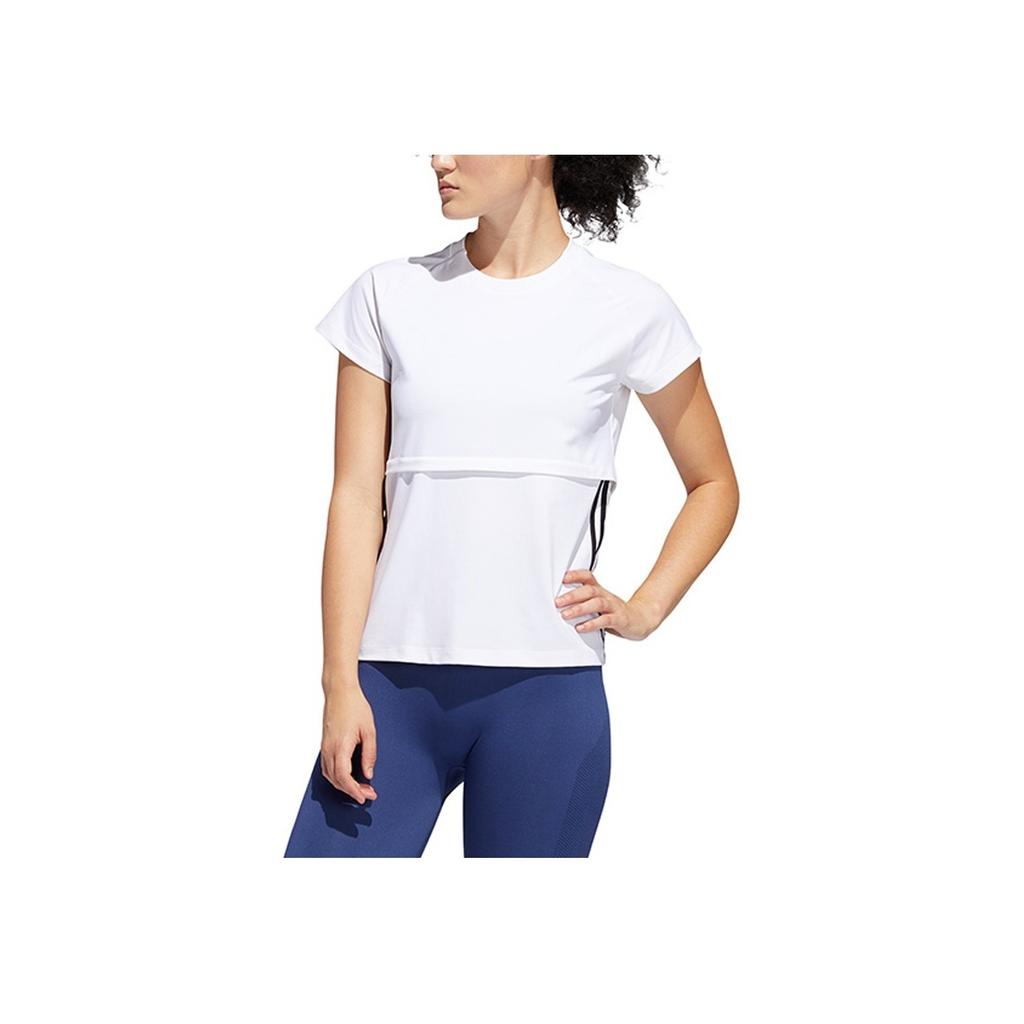 Adidas 3S Cap Sleeve Tee Training Sports Split Hem Short Sleeve T-Shirt Women Tops White FL2047