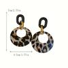 Sexy & Wild Leopard Print Hollow Circle Dangle Earrings - Lightweight Acrylic Fashion Jewelry, Quirky Statement Hoops for Casual Daily Style