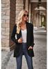 2025 Autumn Solid Color Ribbed Brushed Patchwork Long Sleeve Cardigan Jacket