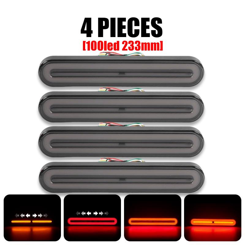 Truck 9 inch 3 in 1 LED Tail Light 100 LED ATV Taillights Trailer Rear Brake Reverse Lamp Van DRL Turn Signal Waterproof 12V 24V