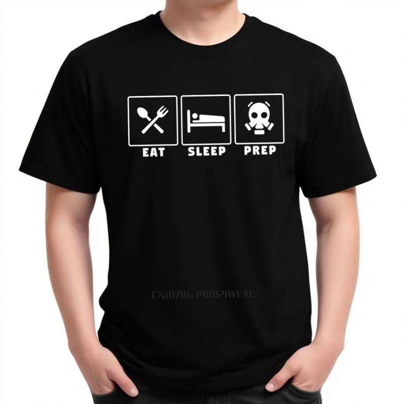 Men Cotton Tshirt Casual Summer Unisex T Shirt Eat Sleep Prep Short Sleeve New Arrived Oneck Tee Shirt Brand T Shirt for Man