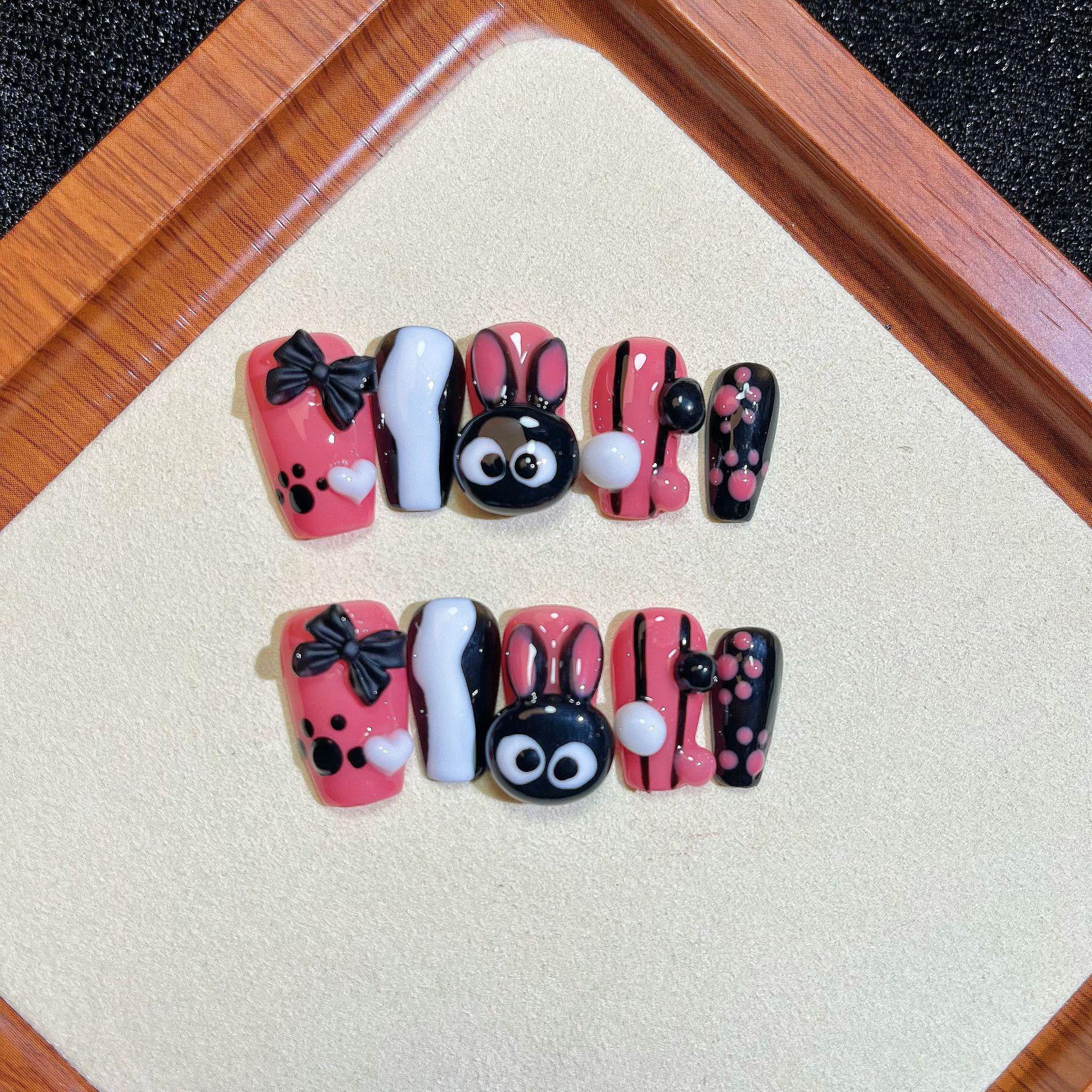 

Мультяшные накладные ногти ручной работы – Готовые, Милые, Съемные арт-патчи Medium