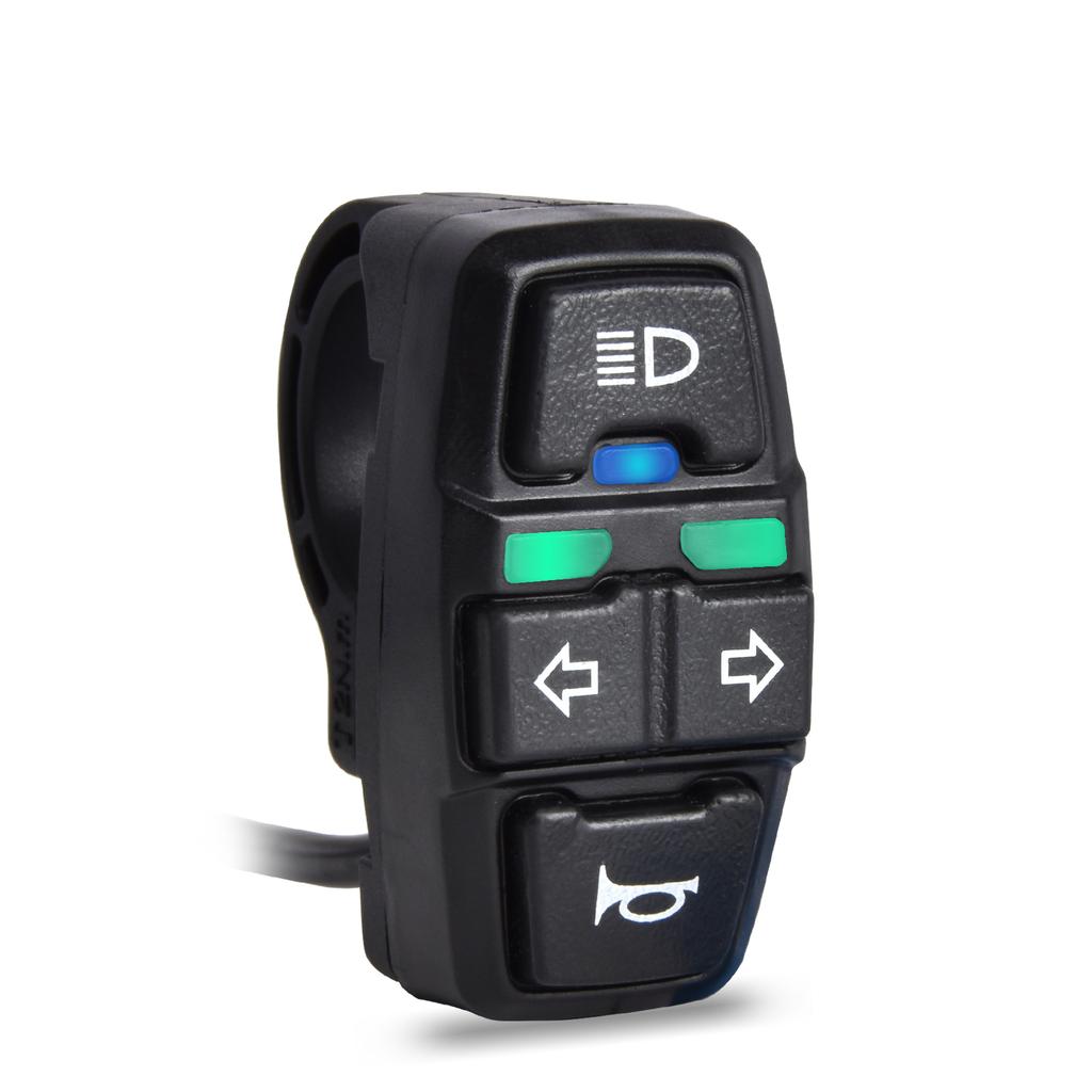 3 In 1 Electric Bike Scooter Switch Headlight Turn Signal Horn Switch 36V / 48V ON/OFF Control Switch Waterproof for E-Bike
