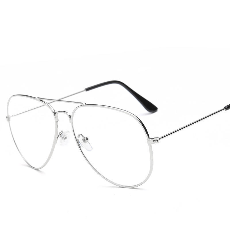 Vintage Piloten Metallrahmen Brille Damen Herren Klassisch Gold Transparent Klares Glas Optisch Retro Brillen Marke Designer