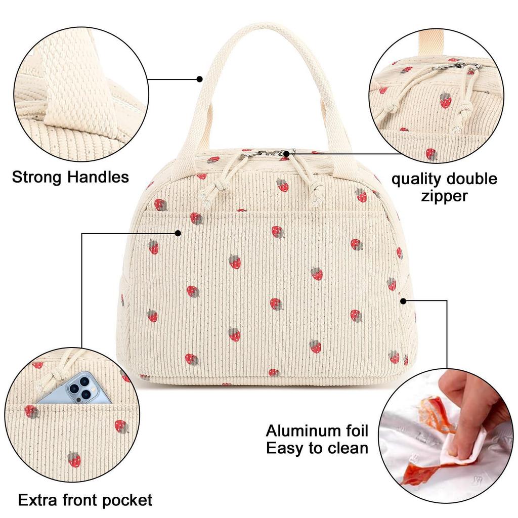 Insulated Reusable Lunch Tote for Adults - Portable Cooler Bag for Work or Picnics