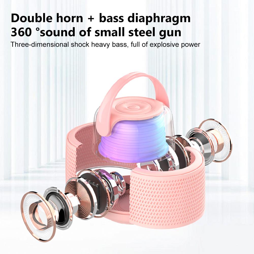 Barevná světla Domácí reproduktor Mini Karaoke Machine Dětský Přenosný Bluetooth reproduktor s bezdrátovým mikrofonem Rodinný reproduktor