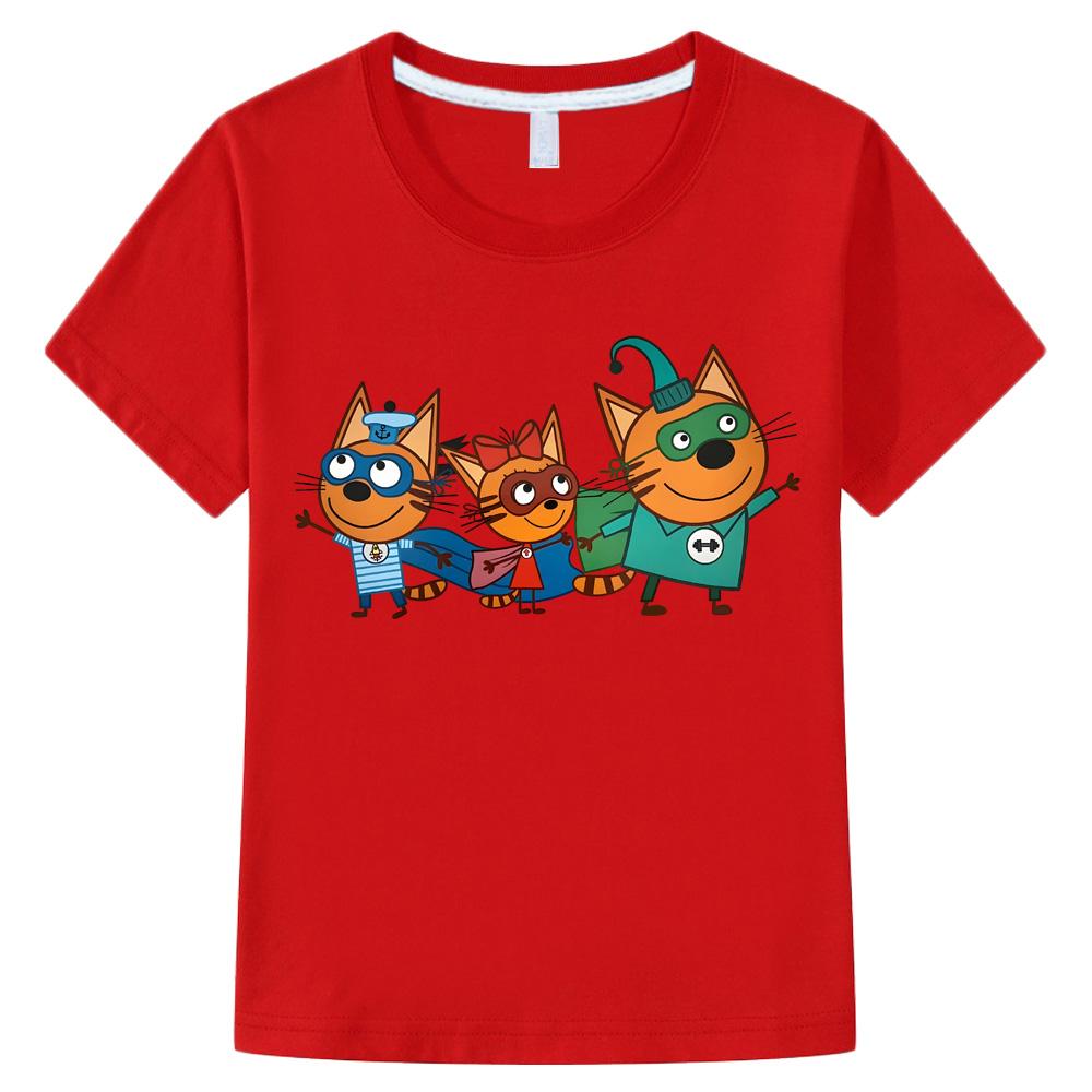 

Kid-e-cats New Cute Kids Tshirt Cartoon Print Girls T-Shirts Summer 100%cotton Fun Boys T Shirt Fashion Toddler Short Sleeve Anime T-shirt 100 червоний