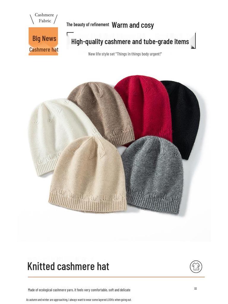 Damen Kaschmir Wolle Gestrickte Mütze: Warm, Stilvoll und Vielseitig für Herbst und Winter.