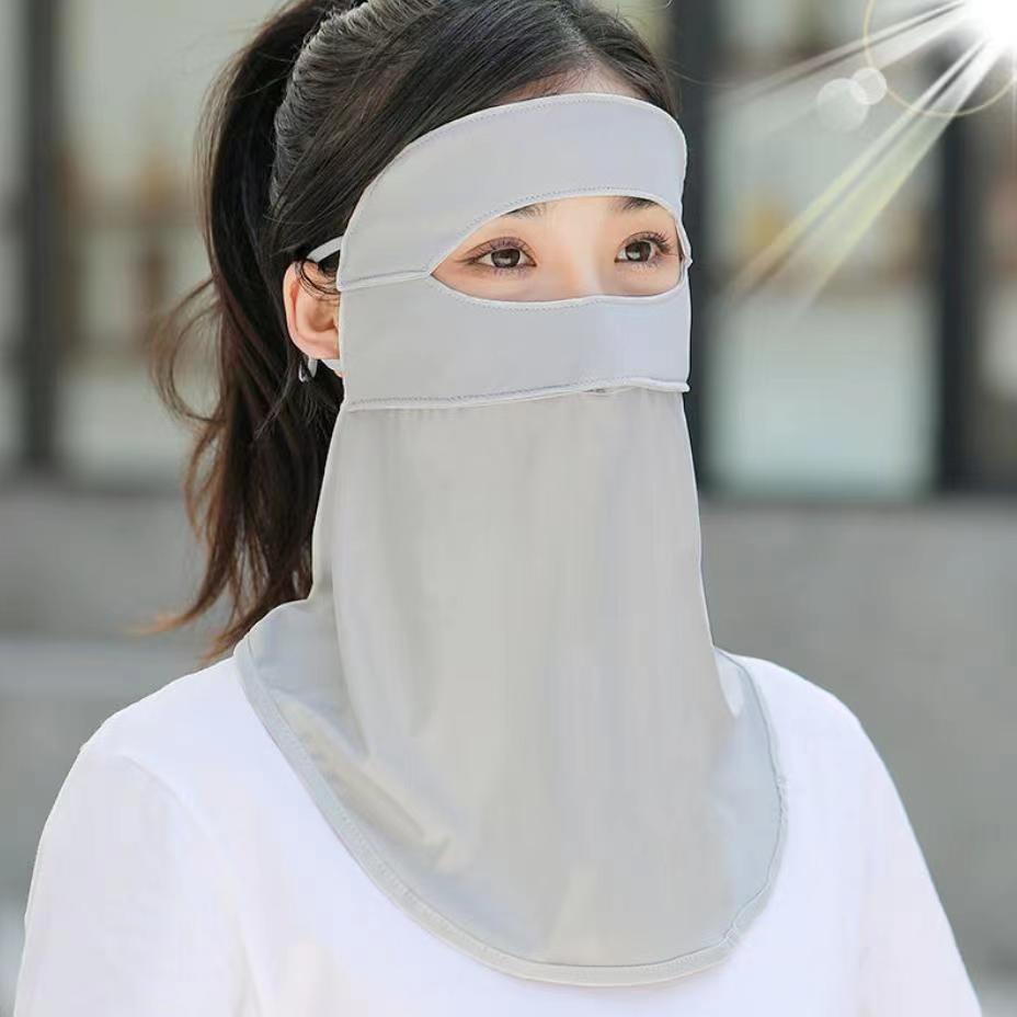 Ice Silk Women's Facekini: Full Face UV Protection & Breathable Sun Mask for Cycling