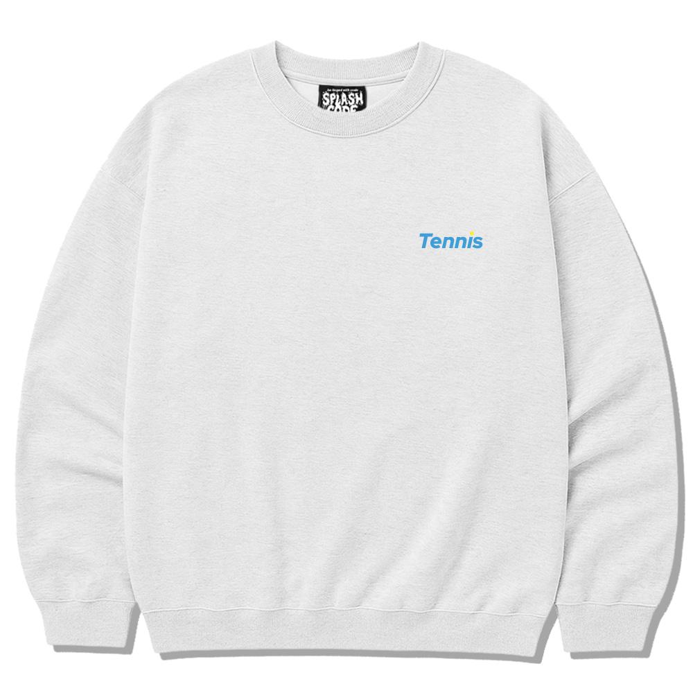 Seupeullaesikodeu Heavy Crew Neck Sweatshirt Melange White - Tennis Club Blue