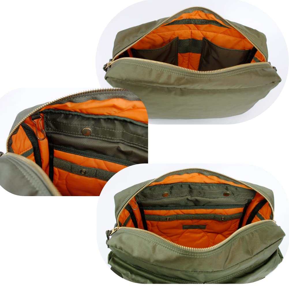 Porter Force Men's Round Shoulder Bag, Made In Japan, Easy To Use, Water-Repellent, Navy, 855-07415