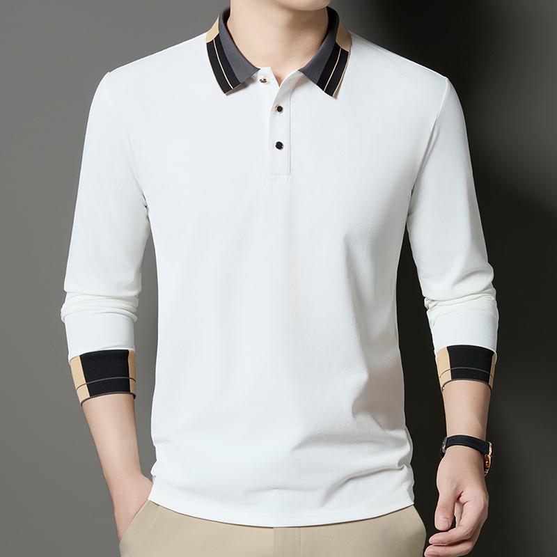 

Men S Business Color Clash Collar Long Sleeve Polo Shirt 2026 Autumn New Collection, Falling Feel, Daily Simplicity Polo Shirt M