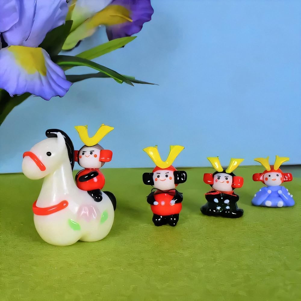 Four Cart Cute Handmade Glass Craft Day Horseback Warrior Children's