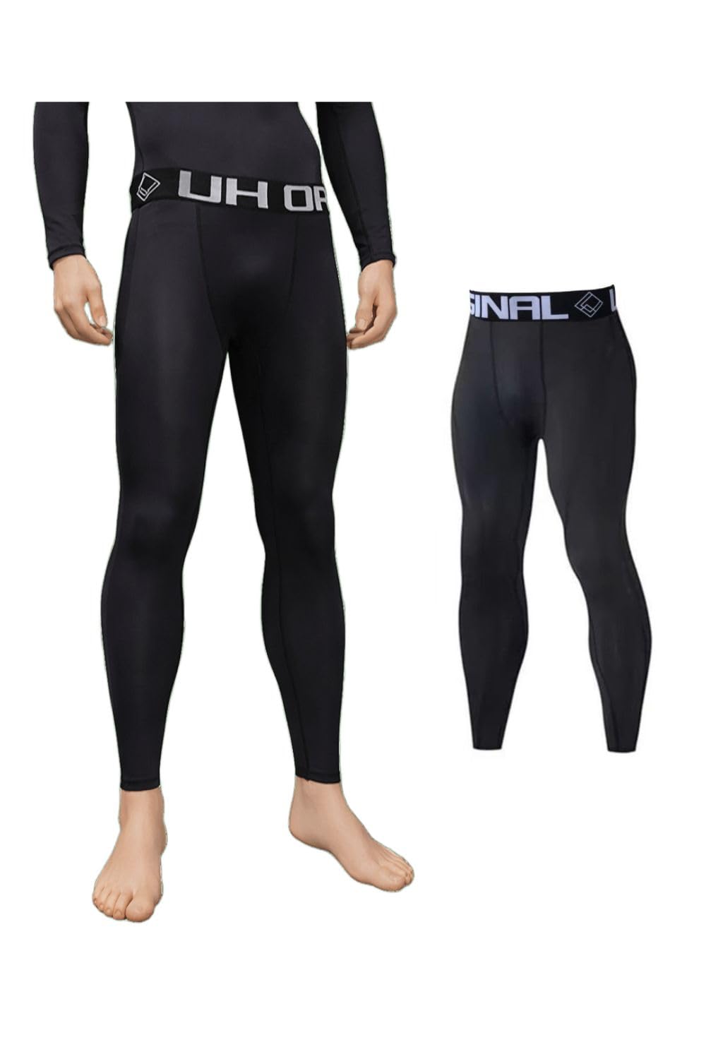 

Compression Sports Size Full UV Protection Power [UH Original] Men s Tights, Innerwear, Black, L, Length, Sweat-wicking, Quick-drying, UPF50+,