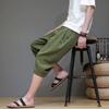 2024 Brand Linen Pants For Men Baggy Large Pocket Cropped Oversize Trousers Loose Harem Casual Pants Male