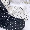 DX~~ Korean Version of High Waist Slim Chiffon Pleated Skirt Women's Spring and Summer Polka-dot Long Skirt Beach Skirt