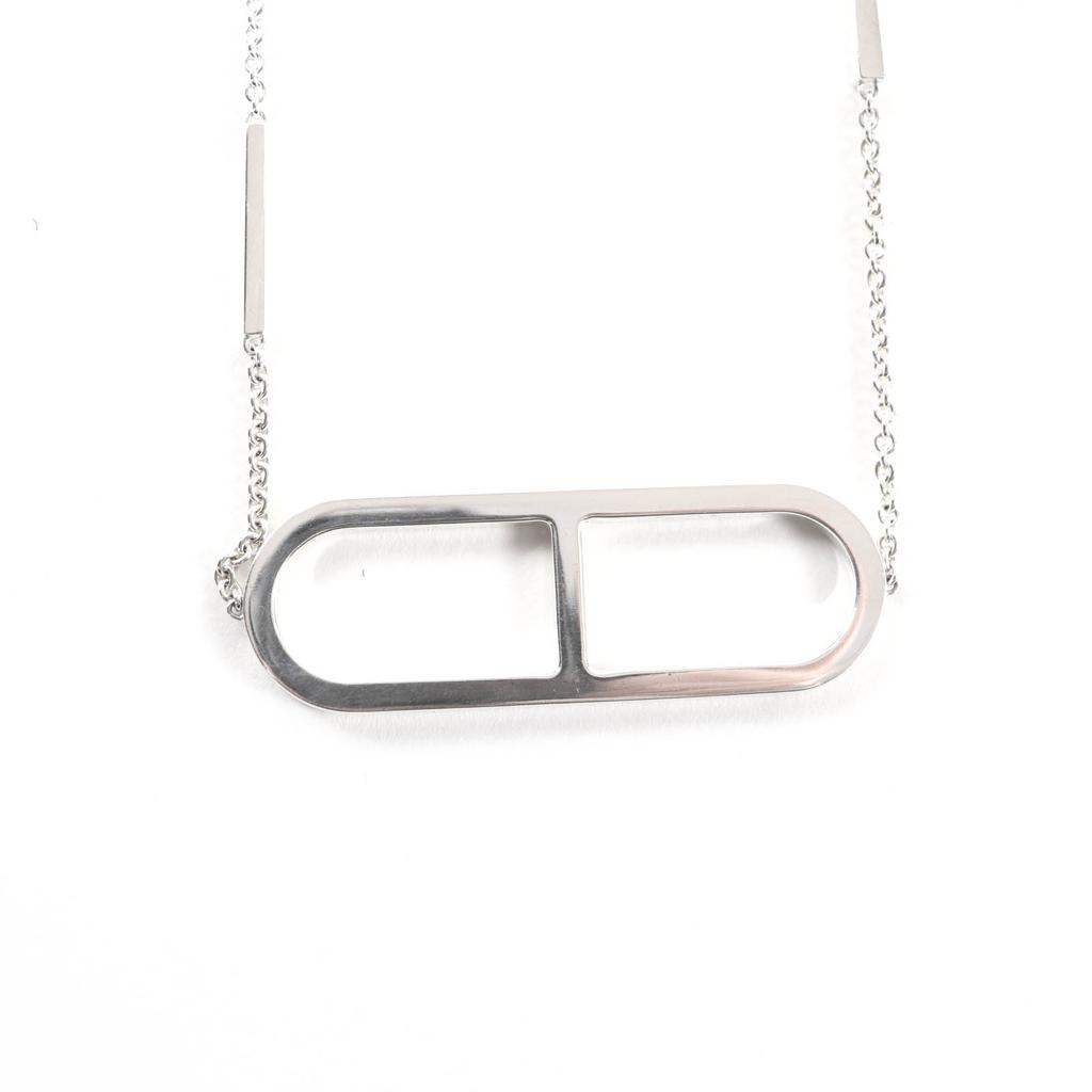 Great HERMES Necklace Ever Chaine D'ancle Long Silver AG925 Women Used