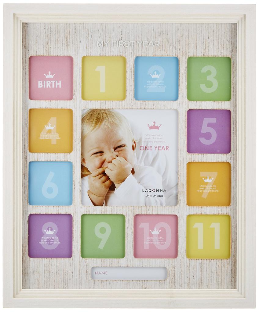 Ladonna Photo Frame, Baby, White, Size Approx. W24.5 H29.4 LB18-130-WH