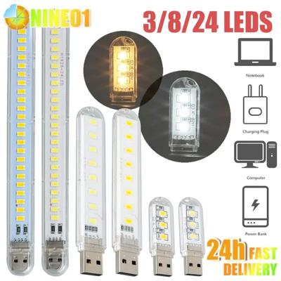 1 db mini hordozható LED USB lámpa 2-24LEDS könyvjelző lámpa éjszakai lámpa, meleg fehér 5 V teljesítmény 3000K-7000K PC laptophoz, mobil tápellátás