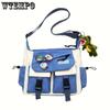 Casual Crossbody Bag, Large Capacity Nylon Shoulder Bag With Adjustable Strap For Outdoor, Trendy Streetwear Style Messenger Bag