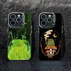 Frog Cartoon Phone Case For iPhone17, 16,15,14,13,12 Pro Max Black Candy Matte Shockproof Cover