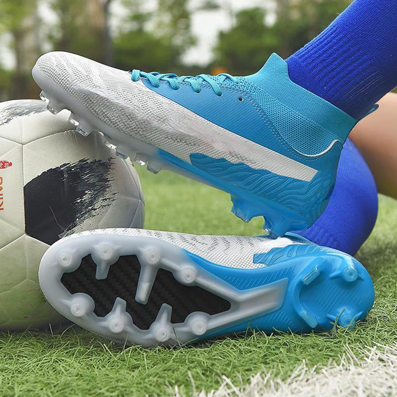 Fashion Unisex Football Boots High -Top AG Long Nail Male/women's High -elastic Socks Training Shoes Artificial Grass Football Boots