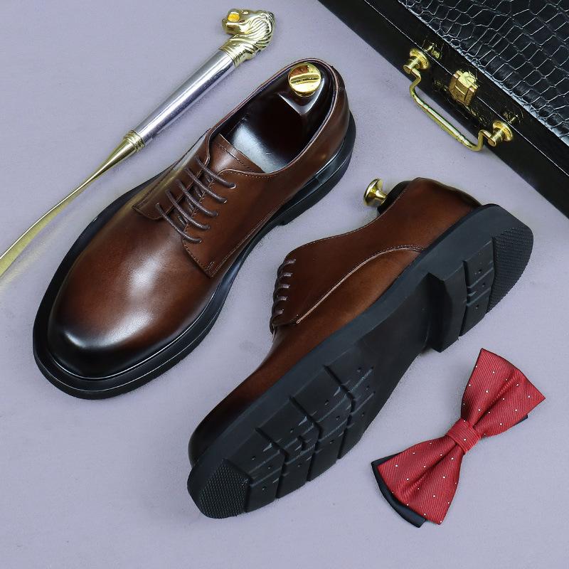 High-end leather shoes formal leather business casual commuter leather shoes men's first-layer cowhide shoes