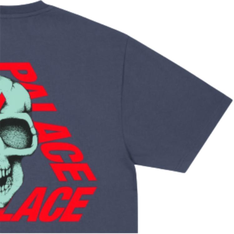 Palace P3 Skull T-Shirt Navy Unisex Tops Blue P28TS145