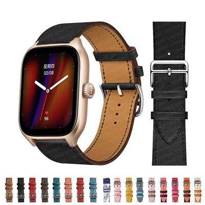 20mm/22mm Leather Band For Amazfit GTS 4/3/2/2e/GTS2 Mini/GTR 4/3 pro/GTR2/2e/stratos 2/3 Sport Watch Bracelet Amazfit Bip Strap