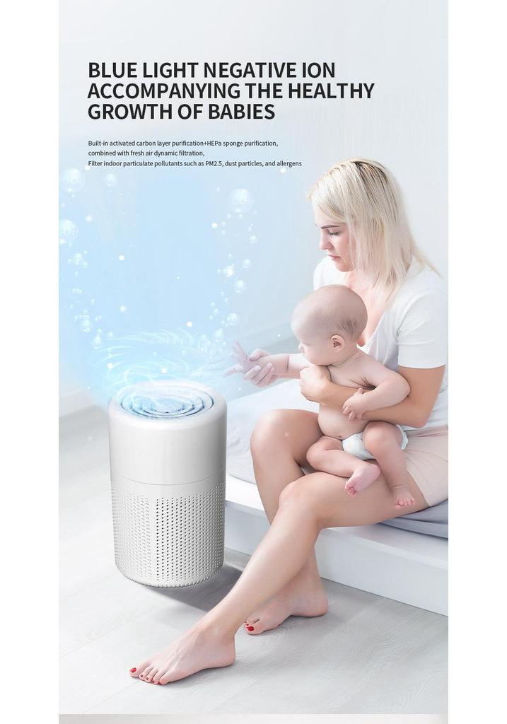 New Year USB Desktop Air Purifier: Smoke & Odor Remover, PM2.5 Filter, Perfect Home Gift