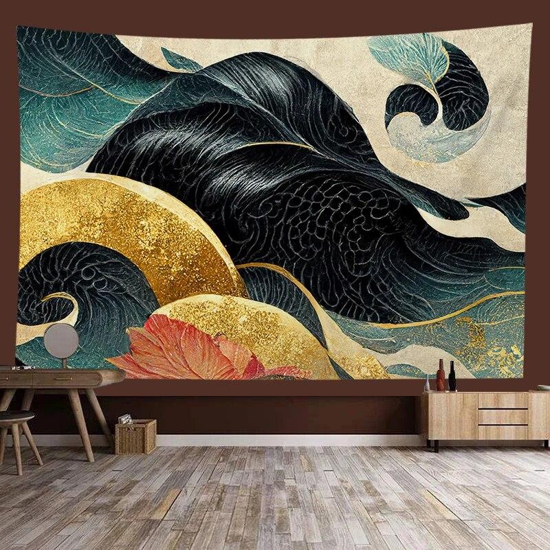 Chinese style landscape painting background tapestry room decoration wall background cloth living room home decoration