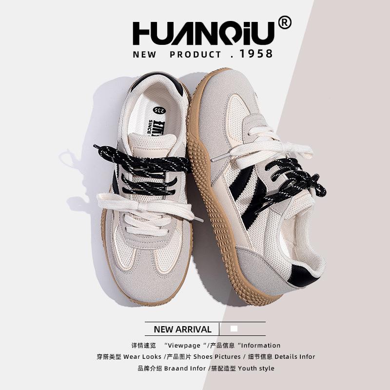 Global German Training Shoes Women's ZHQ-HY2123 Summer New Mesh Breathable Casual Shoes Soft Sole Versatile White Shoes Women