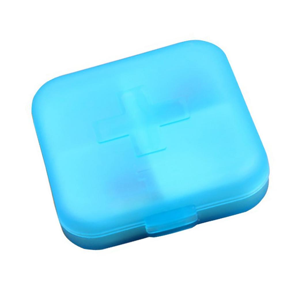 Travel Medicine Organizer Plastic Portable Mini Daily Medicine Case Capsules Container with 4