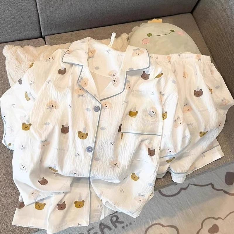 2025 Women's Summer Cloud Cotton Short Sleeve Pajama Set - Casual & Sweet