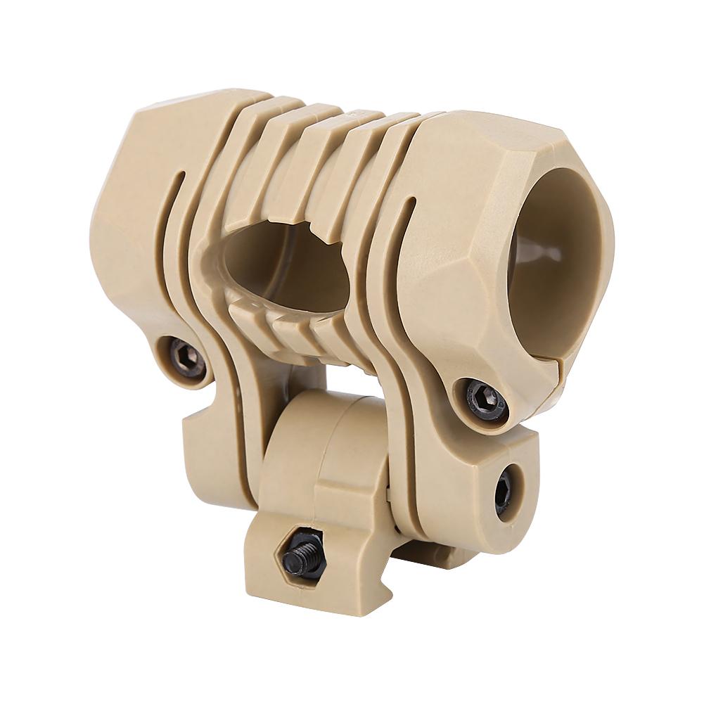 Plastic Quick Release Flashlight Clamp Clip Mount Accessory for Fast Helmet (Tan)