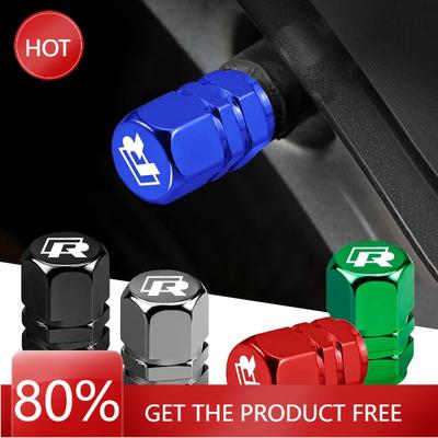2025 Hot 4Pcs 3D Metal Car Tire Valve Caps Wheel Dust Cover For R Volkswagen CC R-Line Beetle Tiguan GTI Arteon Tayron GTD T-ROC
