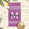 Personalized Striped Beach Towel Custom Name/Logo Oversized Microfiber Towel Summer Party Gift for Beach Swimming Bath Sports