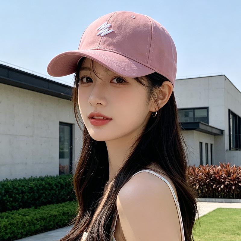 Fashion Hat, American letter embroidered duckbill cap for women, spring/summer wide-brimmed deepened face-flattering sun-shield baseball cap for men