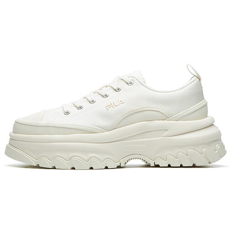 FILA Lava Canvas Abrasion Resistant Height Increasing Slip Resistant Low top Casual Shoes Women s Milk White F12W124155FGD 38.5