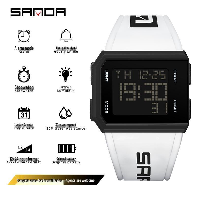 Sanda Youth Trend Multifunctional Digital Electronic Watch