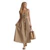 Women's Clothing 2026 Fashionable Temperament Button Strap Sleeveless Slim Dress