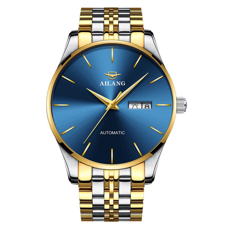 AILANG Men's Mechanical Watch Fully Automatic Ultra -thin Fashion Trend Men's Watch Bilateral Calendar Night Light Waterproof